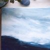 Detail of Fine Art Landscape Print by Melissa Critchlow Blue Mountains and water blend into grey sky